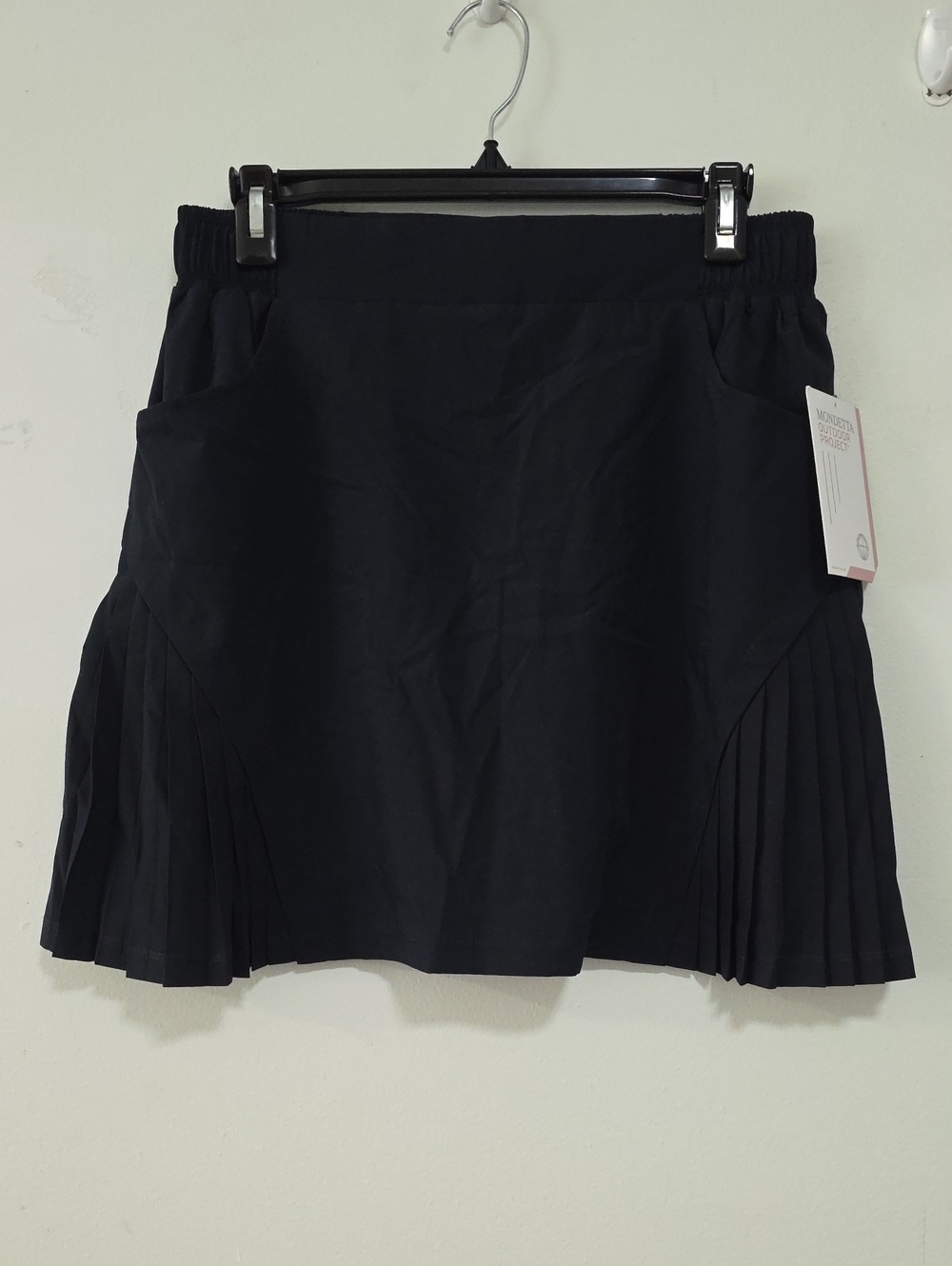 Mondetta Black Mini Skirt with Pleated Side Panels
